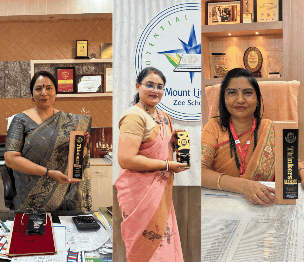 School principals with iThinkers trophies